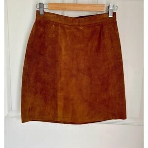 Vintage Tan Suede Mini Skirt Size Small | Western Style | 70's Style